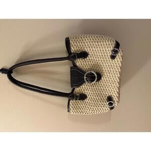 Brighton Chic Straw and Leather Handbag